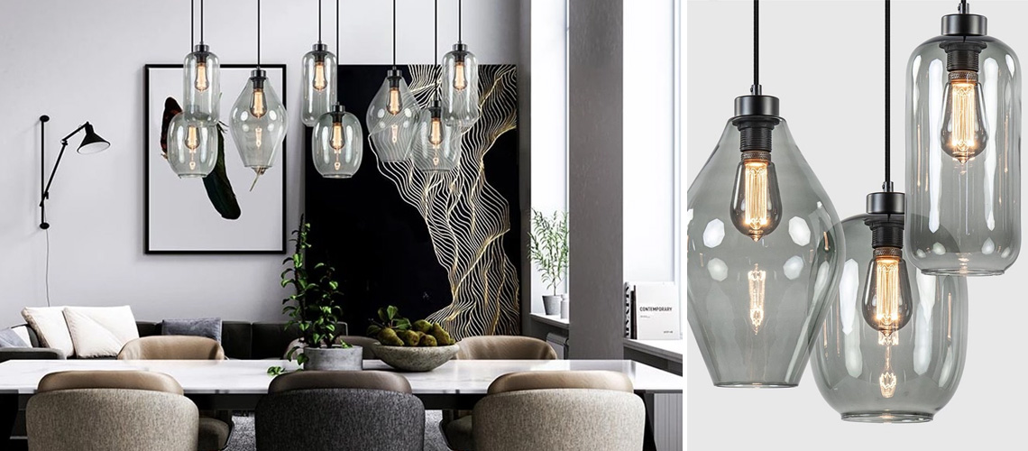 Stel je eigen hanglamp samen Stel je eigen hanglamp samen | maatwerkserie met glas of draadlampen